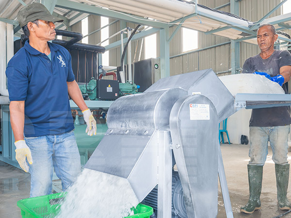 ماكينتان لإنتاج مكعبات الثلج بتقنية التبريد المباشر، سعة كل منهما 15 طن، لعميل إندونيسي