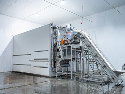 مجمد سريع بتقنية السرير المميع بطاقة 2000 كجم/ساعة لتجميد التوت والفراولة في قيرغيزستان