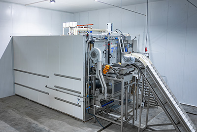 مجمد سريع بتقنية السرير المميع بطاقة 2000 كجم/ساعة لتجميد التوت والفراولة في قيرغيزستان